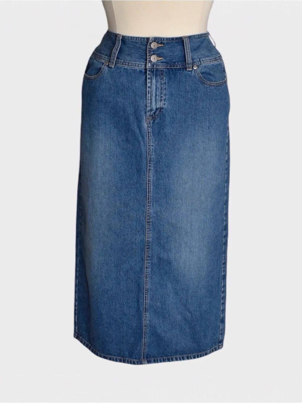 Venezia Jeans Cotton Denim Midi Skirt